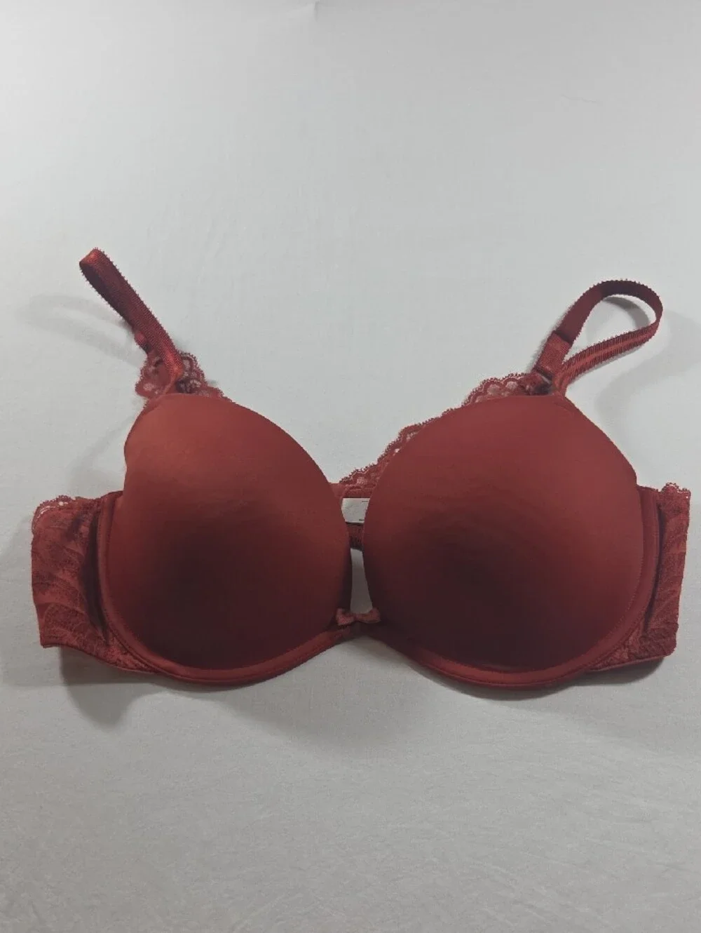 Auden Seamless Padded Bra in Rust - Everyday Support Lace Smooth